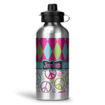 Harlequin & Peace Signs Water Bottles - 20 oz - Aluminum (Personalized)
