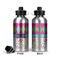 Harlequin & Peace Signs Aluminum Water Bottle - Front and Back