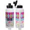 Harlequin & Peace Signs Aluminum Water Bottle - White APPROVAL