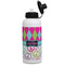 Harlequin & Peace Signs Aluminum Water Bottle - White Front