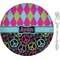 Harlequin & Peace Signs 8" Glass Appetizer / Dessert Plates - Single or Set (Personalized)