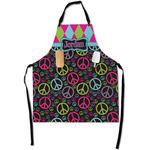 Harlequin & Peace Signs Apron With Pockets w/ Name or Text