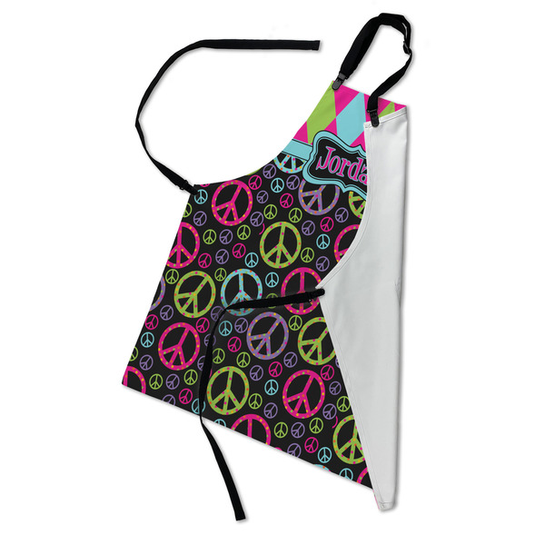 Harlequin & Peace Signs Apron - Folded