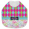 Harlequin & Peace Signs Jersey Knit Baby Bib w/ Name or Text