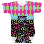 Harlequin & Peace Signs Baby Bodysuit (Personalized)