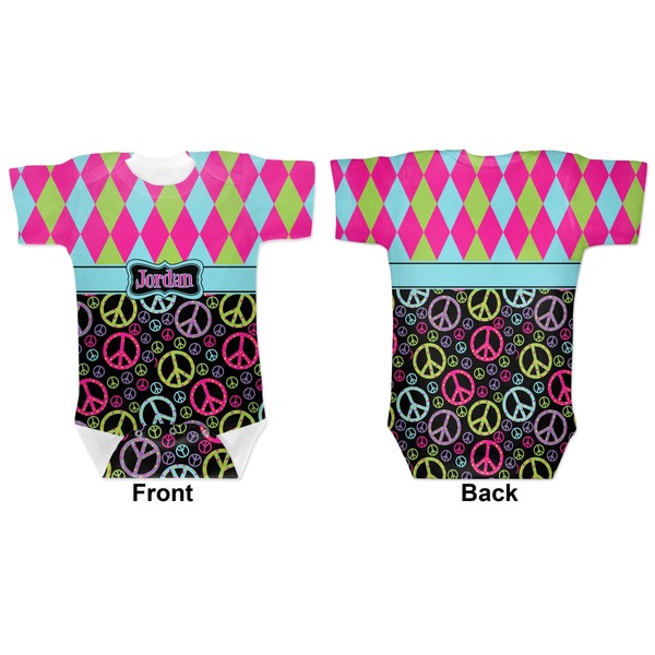 Harlequin & Peace Signs Baby Bodysuit Approval
