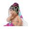 Harlequin & Peace Signs Baby Hooded Towel on Child