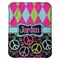 Harlequin & Peace Signs Baby Sherpa Blanket - Flat