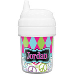 Harlequin & Peace Signs Baby Sippy Cup (Personalized)