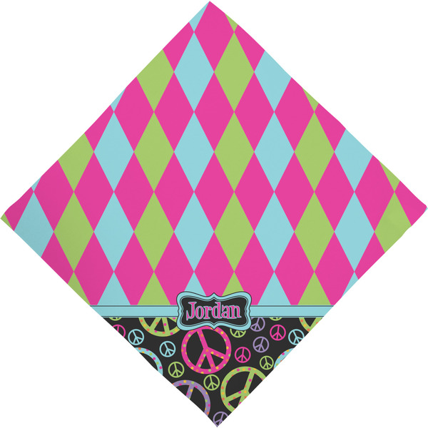 Harlequin & Peace Signs Bandana - Full View