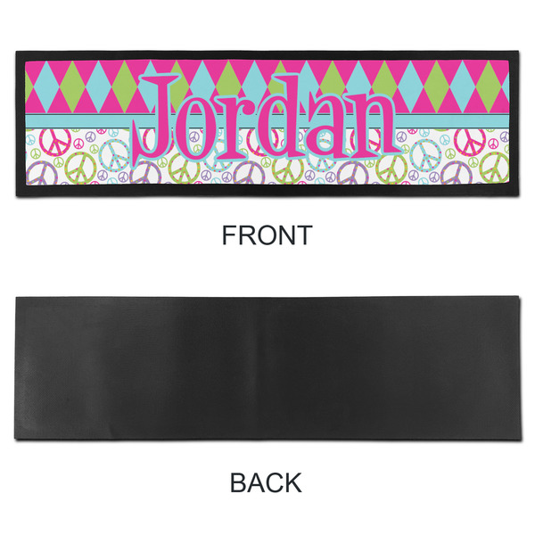 Harlequin & Peace Signs Bar Mat - Large - APPROVAL