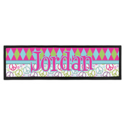 Harlequin & Peace Signs Bar Mat - Large (Personalized)