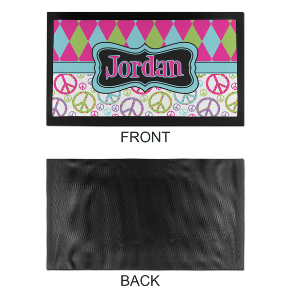 Harlequin & Peace Signs Bar Mat - Small - APPROVAL