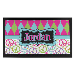 Harlequin & Peace Signs Bar Mat - Small (Personalized)