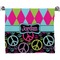 Harlequin & Peace Signs Full Print Bath Towel (Personalized)