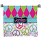 Harlequin & Peace Signs Bath Towel (Personalized)