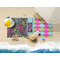 Harlequin & Peace Signs Beach Towel Lifestyle