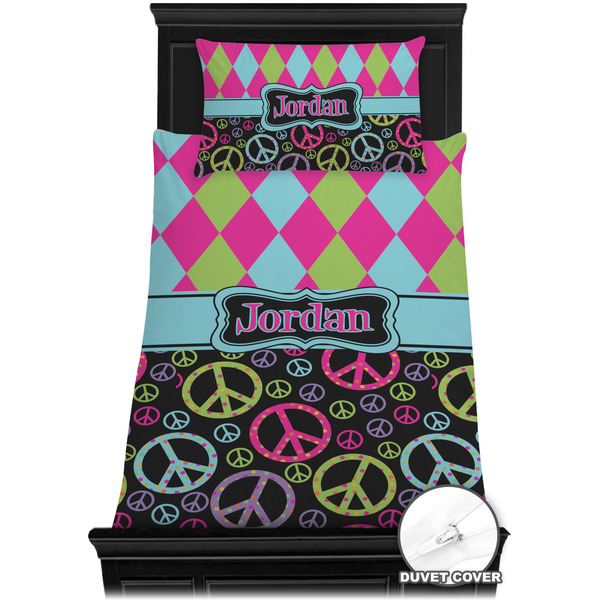 Harlequin & Peace Signs Bedding Set (TwinXL) - Duvet