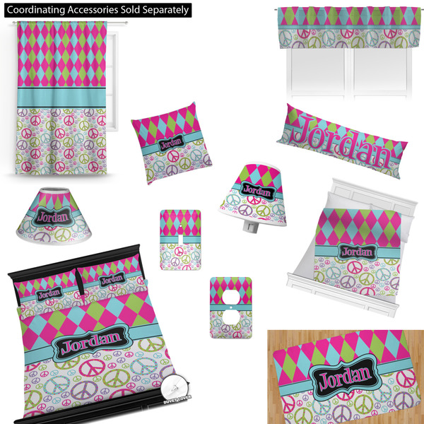 Harlequin & Peace Signs Bedroom Decor & Accessories2