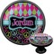 Harlequin & Peace Signs Black Custom Cabinet Knob (Front and Side)