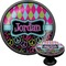 Harlequin & Peace Signs Cabinet Knob (Black) (Personalized)
