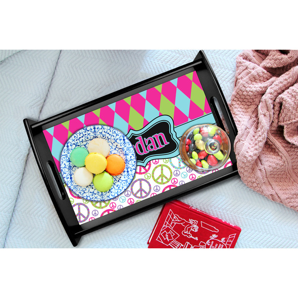 Harlequin & Peace Signs Black Tray - Lifestyle (UPDATED)