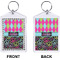 Harlequin & Peace Signs Bling Keychain (Front + Back)