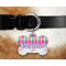 Harlequin & Peace Signs Bone Shaped Dog Tag on Collar & Dog