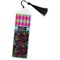 Harlequin & Peace Signs Bookmark with tassel - Flat