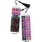 Harlequin & Peace Signs Bookmark with tassel - Front and Back