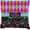 Harlequin & Peace Signs Personalized Burlap Pillow Case