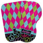 Harlequin & Peace Signs Burp Cloth (Personalized)
