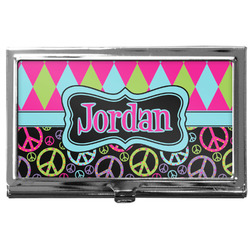 Harlequin & Peace Signs Business Card Case