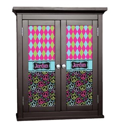 Harlequin & Peace Signs Cabinet Decal - Small (Personalized)