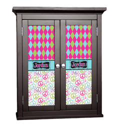 Harlequin & Peace Signs Cabinet Decal - Small (Personalized)