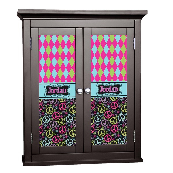 Custom Harlequin & Peace Signs Cabinet Decal - Large (Personalized)