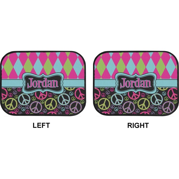 Harlequin & Peace Signs Car Floor Mats (Back Seat) (Approval)
