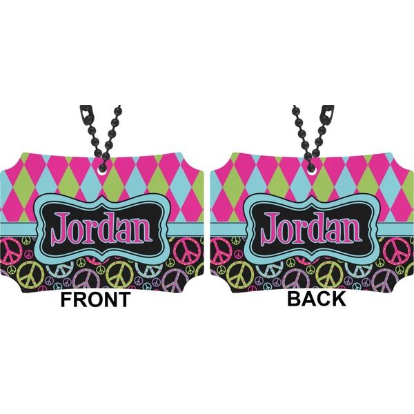 Harlequin & Peace Signs Car Ornament - Berlin (Approval)