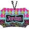 Harlequin & Peace Signs Rear View Mirror Ornament (Personalized)