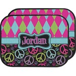 Harlequin & Peace Signs Car Floor Mats (Back Seat) (Personalized)