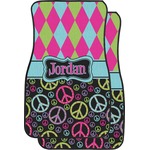 Harlequin & Peace Signs Car Floor Mats (Personalized)