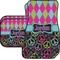 Harlequin & Peace Signs Car Floor Mats Set - 2 Front & 2 Back (Personalized)