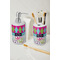 Harlequin & Peace Signs Ceramic Bathroom Accessories - LIFESTYLE (toothbrush holder & soap dispenser)