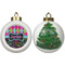 Harlequin & Peace Signs Ceramic Christmas Ornament - X-Mas Tree (APPROVAL)