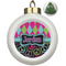 Harlequin & Peace Signs Ceramic Christmas Ornament - Xmas Tree (Front View)