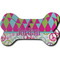 Harlequin & Peace Signs Ceramic Flat Ornament - Bone Front & Back Double Print