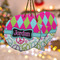 Harlequin & Peace Signs Ceramic Ornament w/ Name or Text
