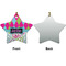 Harlequin & Peace Signs Ceramic Flat Ornament - Star Front & Back (APPROVAL)
