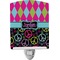 Harlequin & Peace Signs Ceramic Night Light (Personalized)