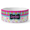 Harlequin & Peace Signs Ceramic Dog Bowl - Large (Personalized)
